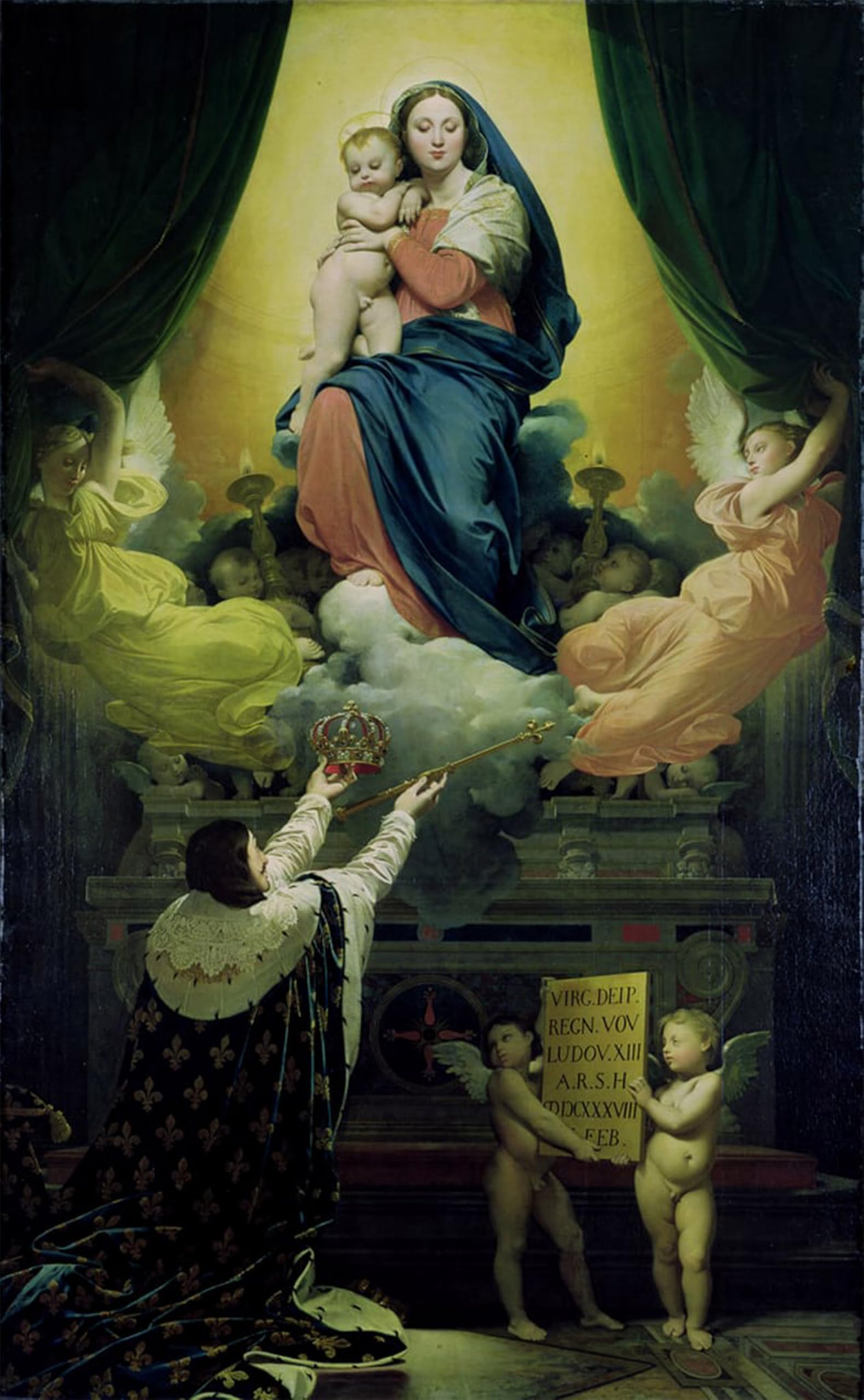 Zhaoshan No Frame Famous Poster Artworks Art Print Poster The Vow Of Louis Xiii By Jean Auguste Ingres Animal Pictures For Home Decor 60X90cm