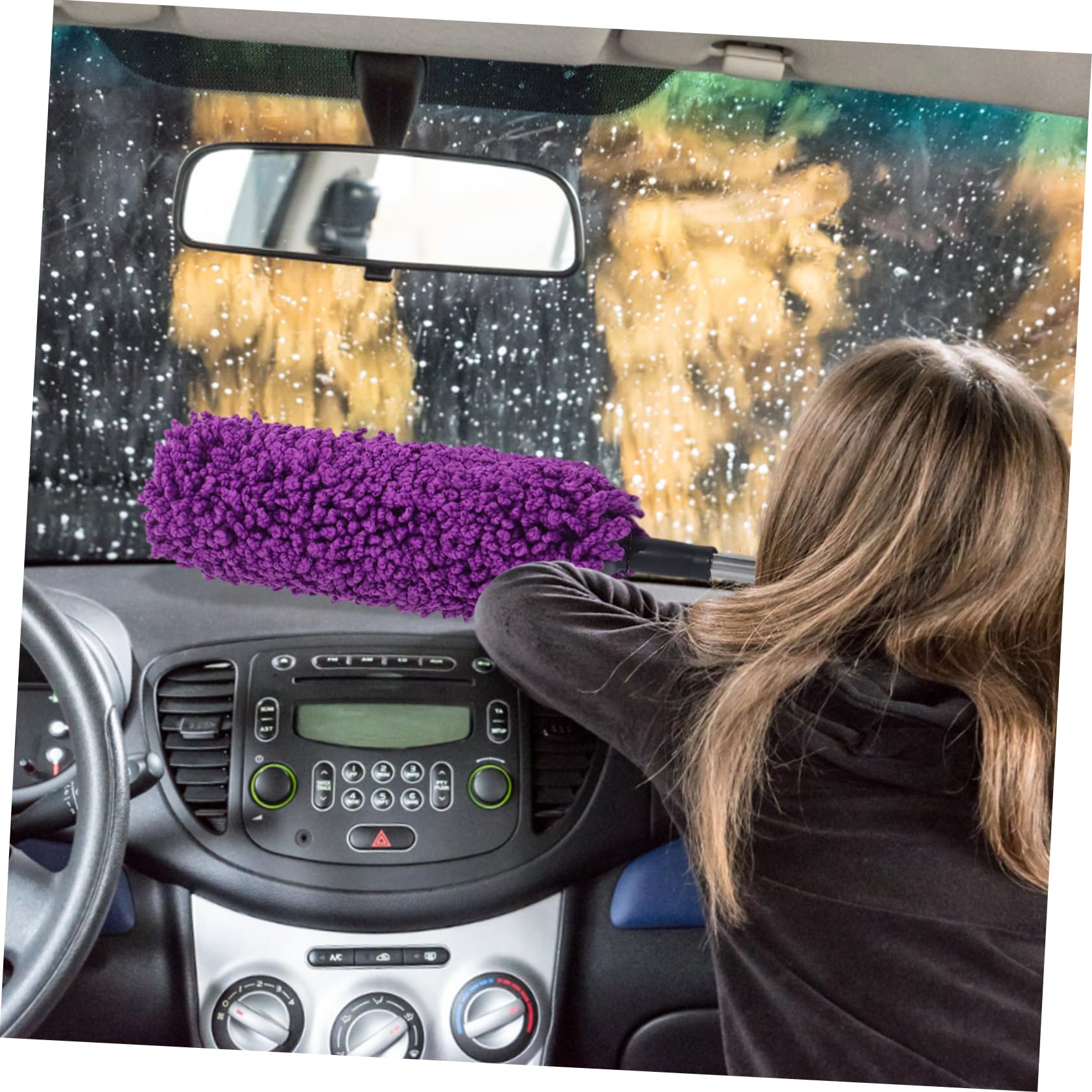 Alipis Cepillo Púrpura para Exterior Microfibra de Coche Limpieza
