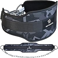 AQF Dip Belt with 36" Heavy Duty Steel Chain - Neoprene Padded Weight Belt for Pull-Ups, Dips, Squats & Powerlifting