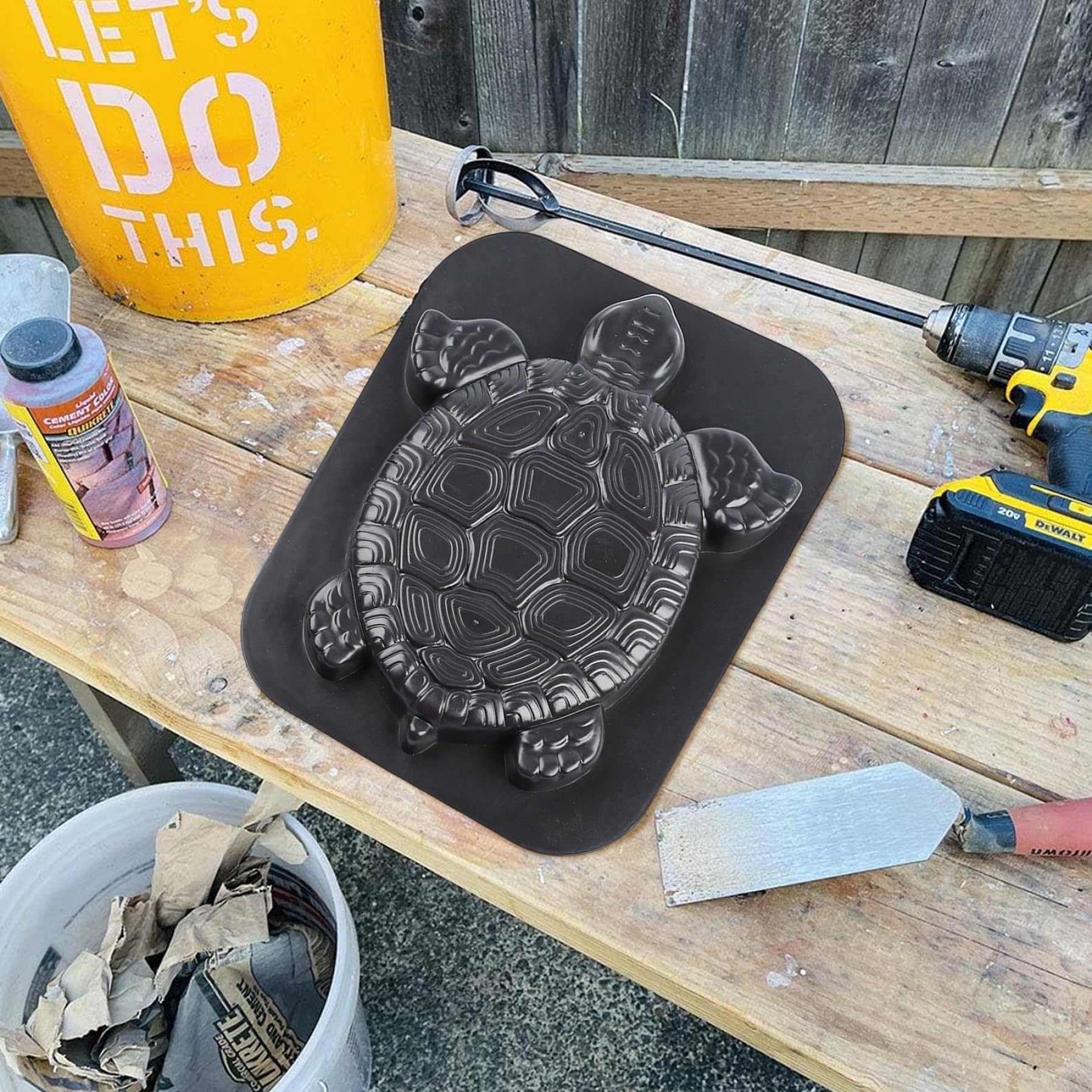 Moules à pas japonais pour béton et ciment 17x15'' Moule à béton en forme de statue de tortue Moule à pas japonais facile à utiliser pour allées et chemins de jardin Moule à béton Moule à ciment Moule