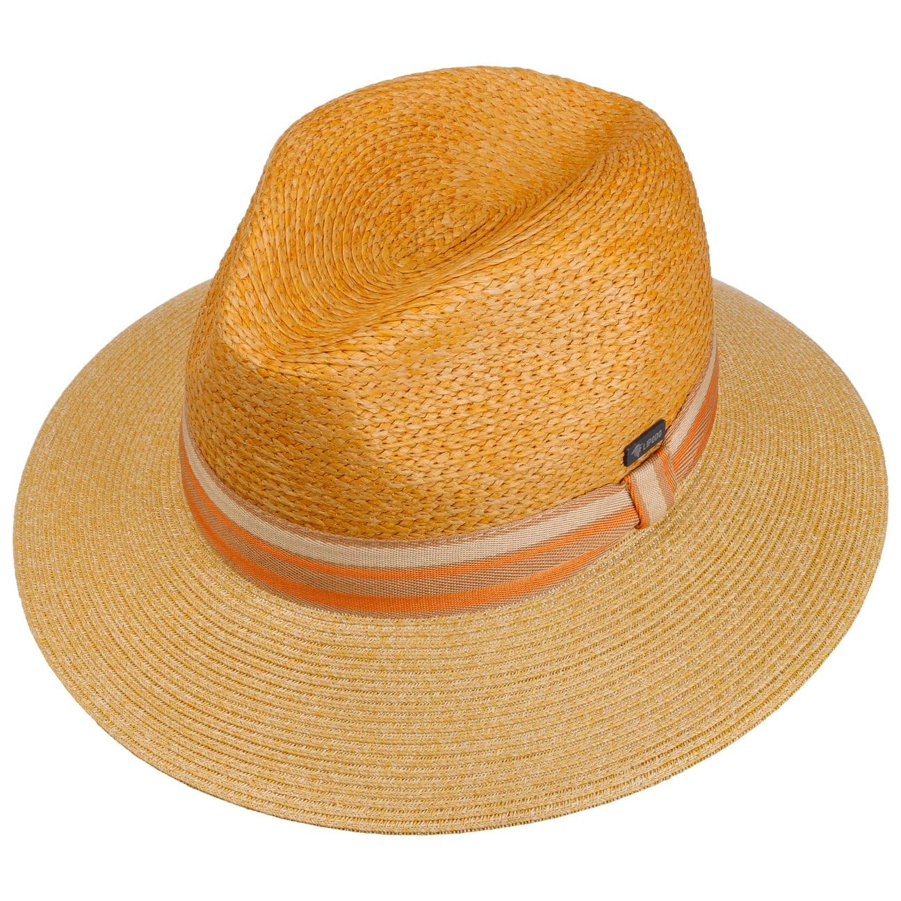 CAPPELLISHOP Manavela Cappello Traveller Paglia Rafia con Fascia in Tessuto Prodotto in Italia Unisex Primavera Estate