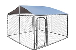 Large Dog Kennel with Roof Cover: 7.5ft x 7.5ft GiantEX Pet Dog House