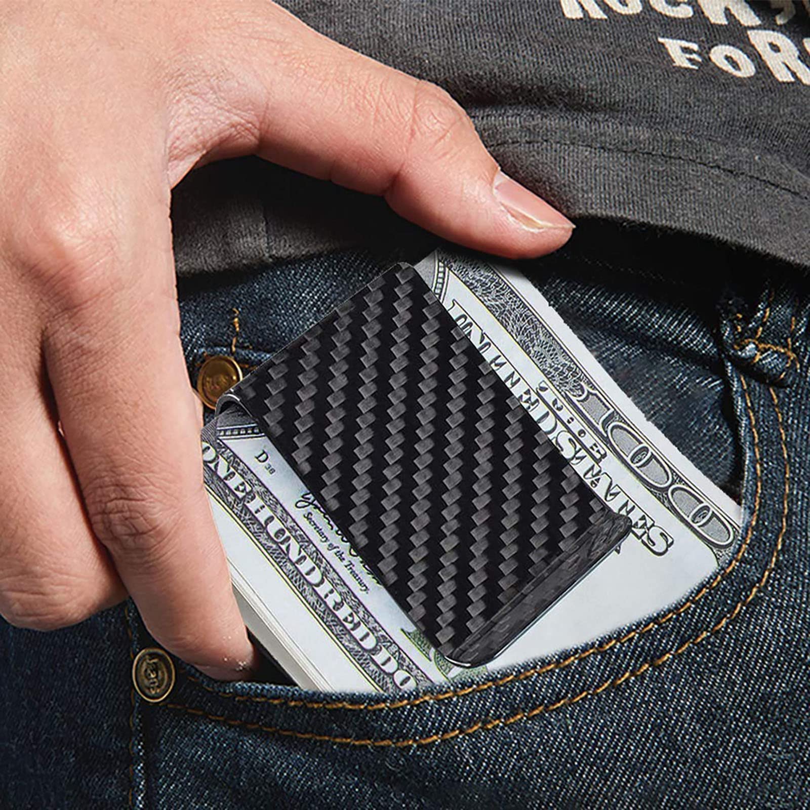 Carbon Fiber Geldbörse Geldklammer Kreditkartenhalter CLL CARBONLIFE Clips für Herren