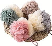 Vista 1 de TCOTBE Paquete de 4 esponjas de malla de encaje de esponja de baño, esponjas de esponja, surtido de esponjas de baño multicolor para piel sedosa