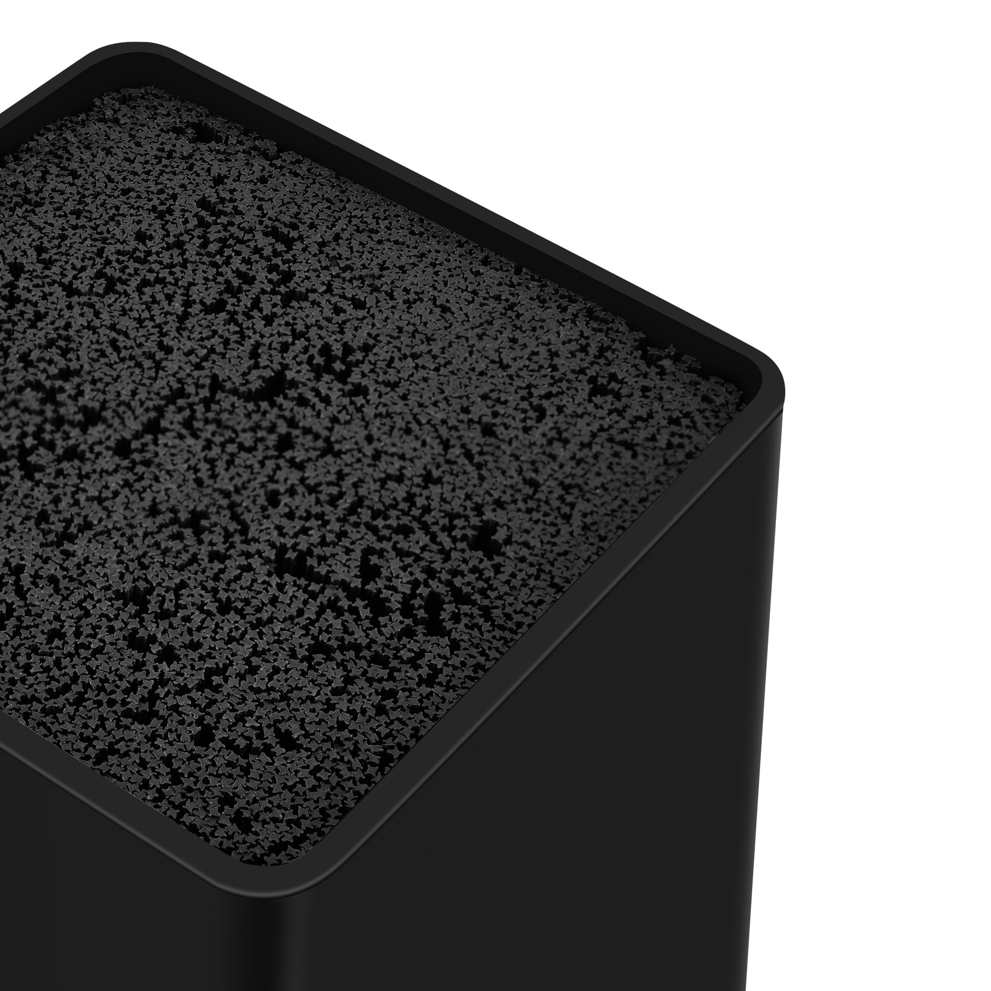 Porte Couteaux sans Couteaux, Blocs Couteaux Vides Noir, Universel Porte-Couteaux de Cuisine, Support Couteau de Cuisine avec Lattes Flexibles, Rangement Couteaux Cuisine Carré, 22 x 9.5 x 9.5 cm