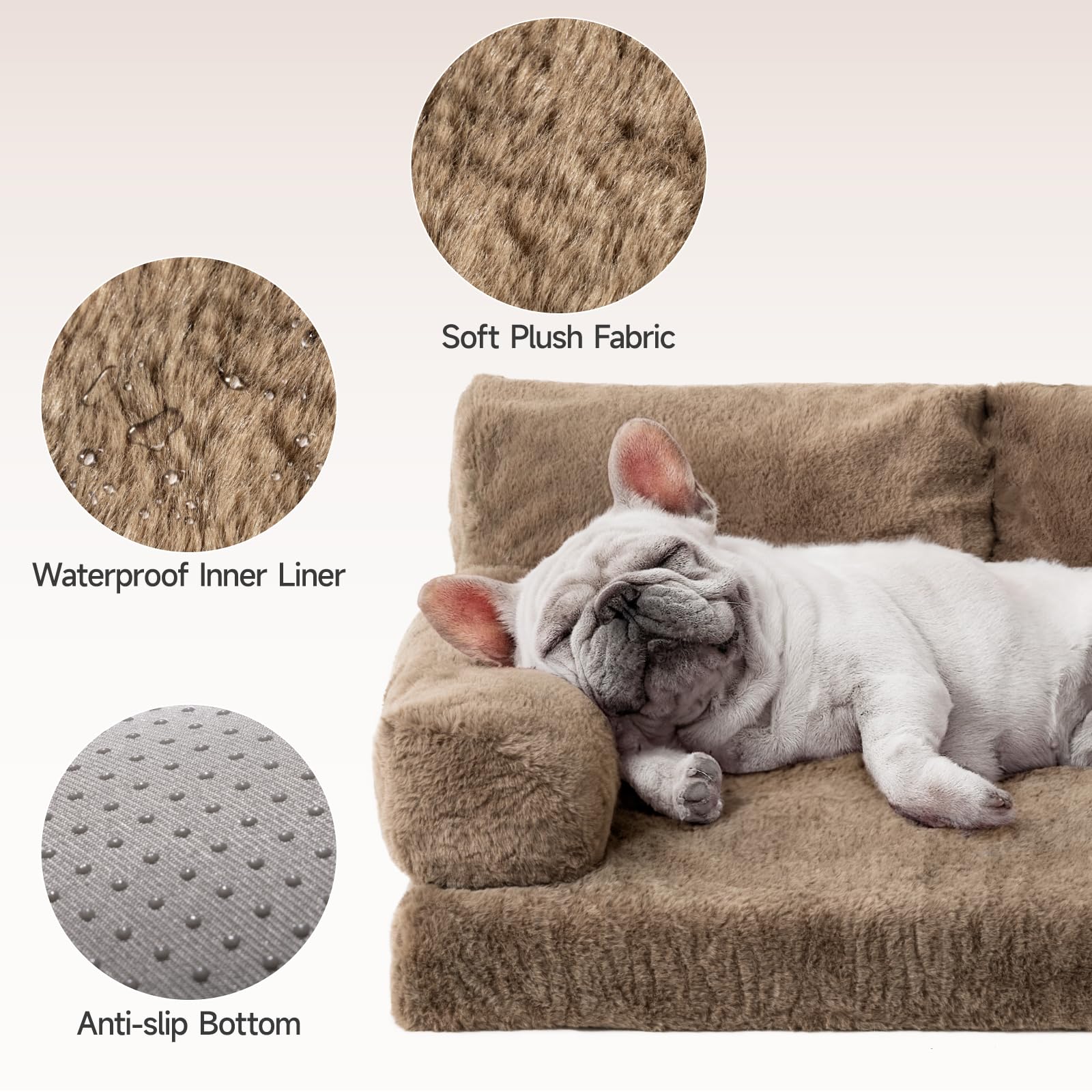 Bedsure Cama Ortopédica Para Perros Pequeños, Funda Extraíble Y Lavable Con Forro Impermeable Y Parte Inferior Antideslizante