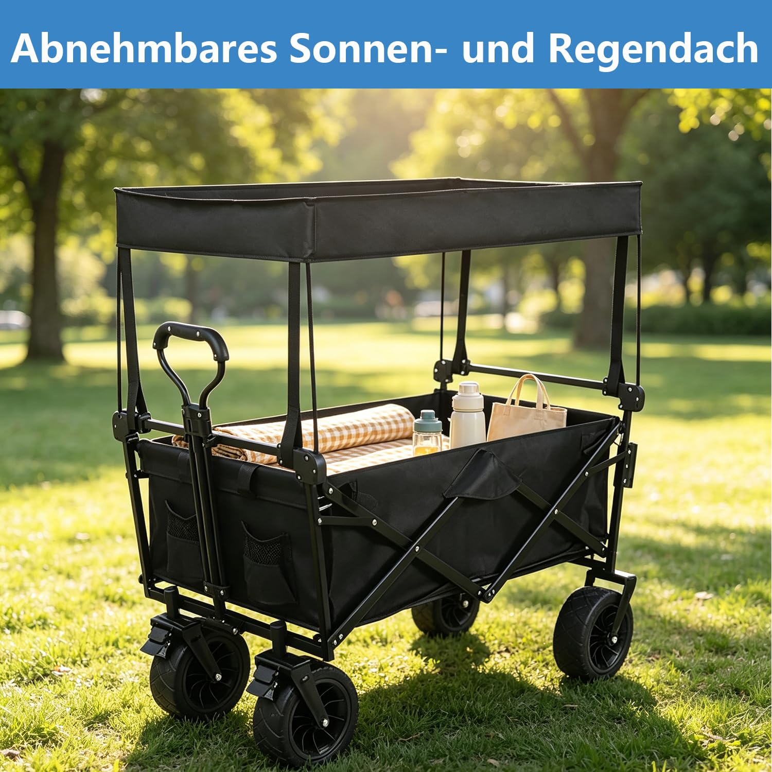 Auvent pliable pour chariot de transport - Housse de pluie - Pour enfants - Pliable - Imperméable et amovible