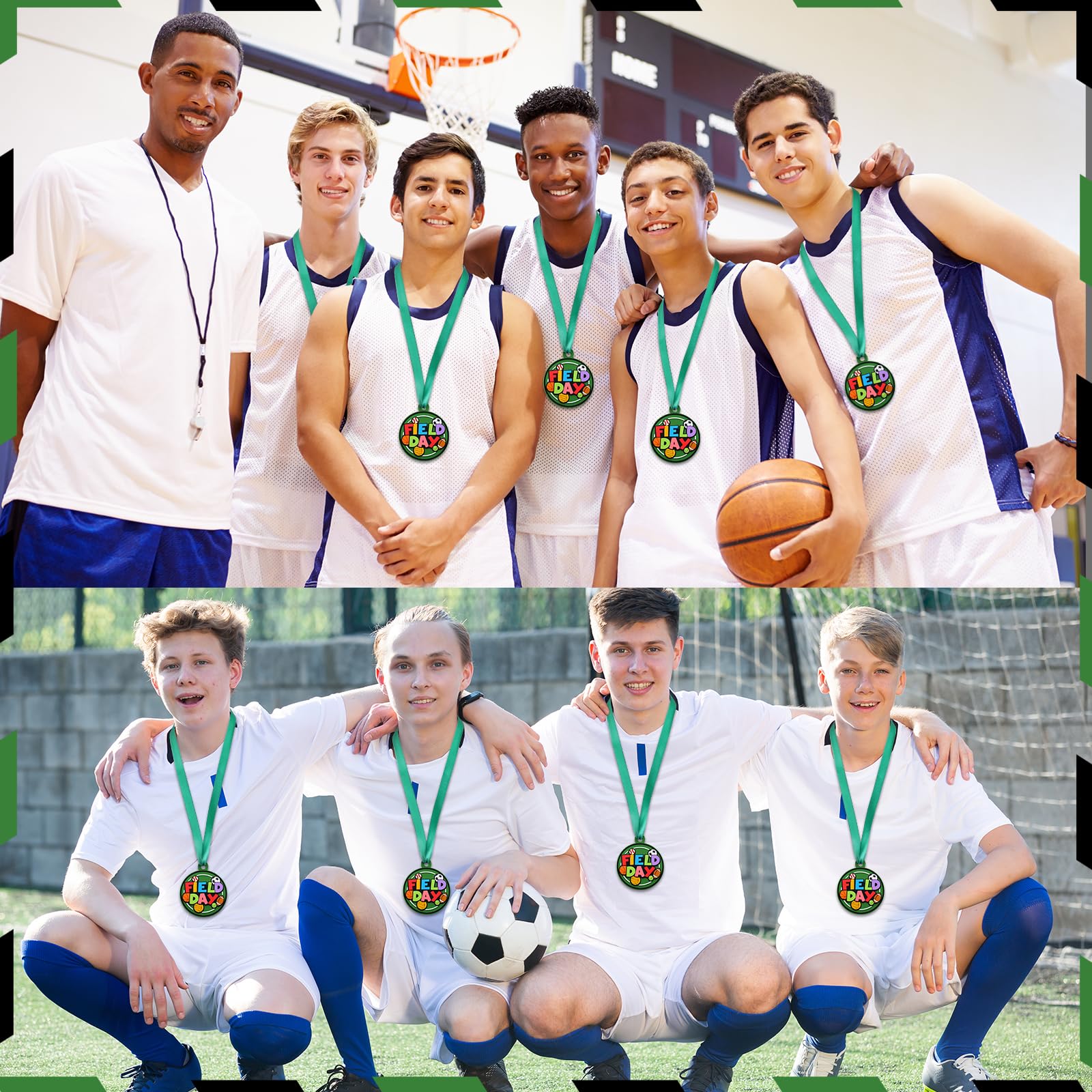 24 medaglie Premio Calcio pallavolo 5,1 cm medaglie Sportive in Gomma Sfusa con Nastri Trofei di partecipazione alla Squadra Leggera per Adulti Vincitore Regalo bomboniere