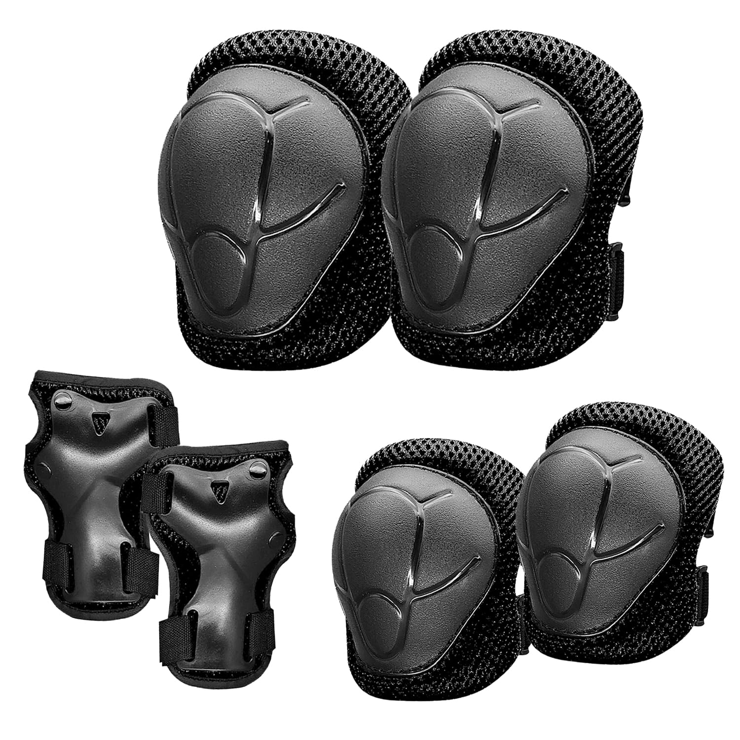 Protective Gear Set, Knee Pads for Kids 3-10 Years Old, Toddler Elbow Pads, Wrist Guards, Skating Cycling Bike Rollerblading Scooter (Black, Small（3-8years)