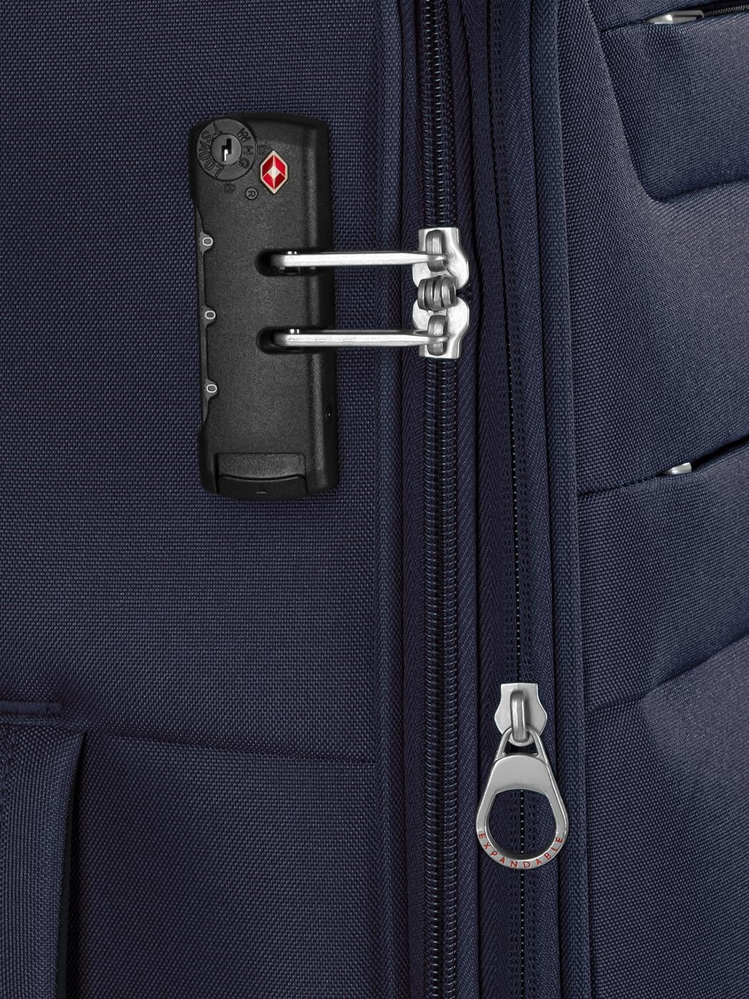 Set di valigie morbide, 3 pezzi, trolley da viaggio in poliestere robusto di alta qualità, per uomo e donna, 4 ruote doppie e lucchetto TSA, serie Chicago, blu scuro, Kofferset (3-teilig)