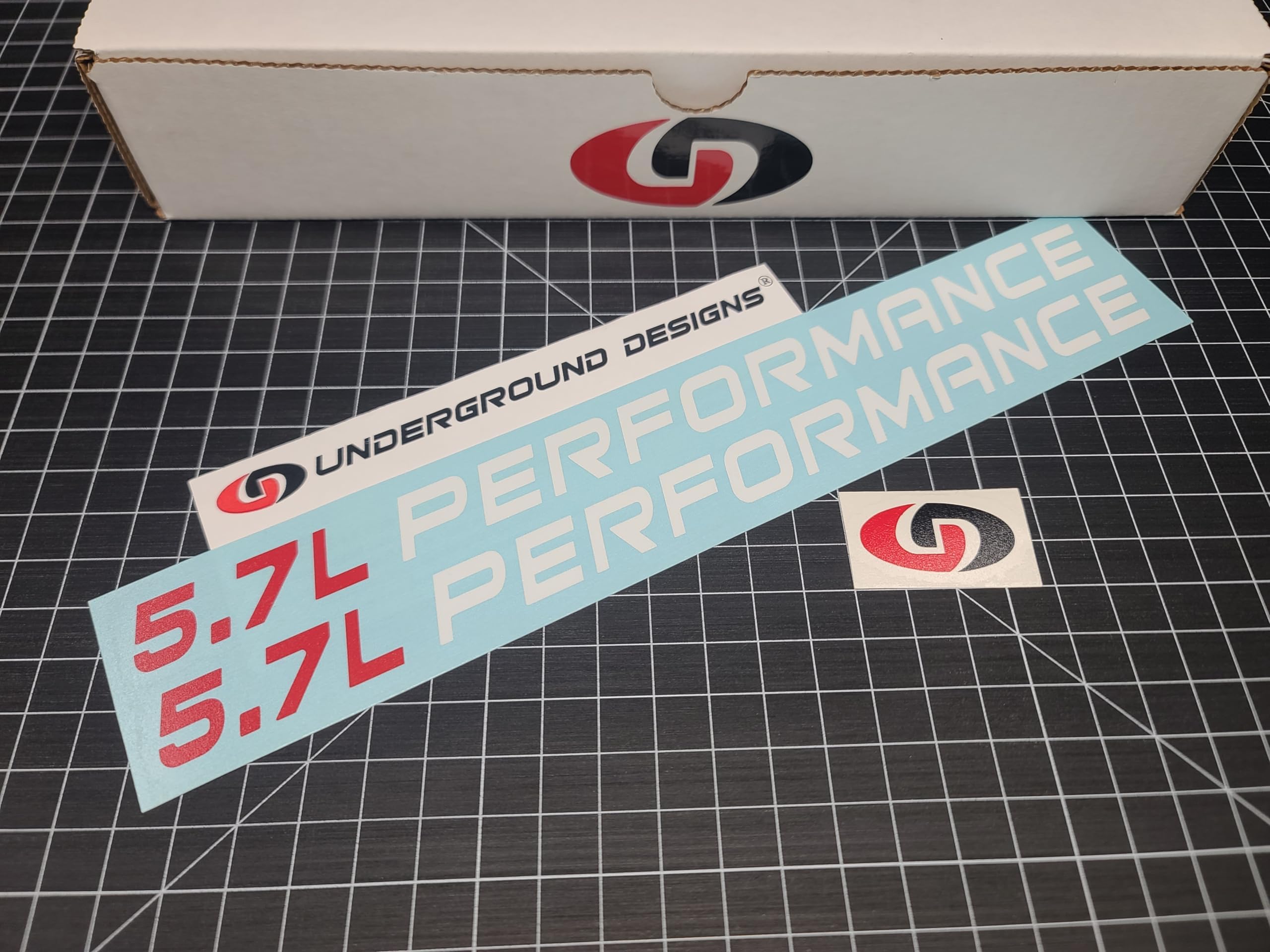 5.7L Performance Decals (2-Pack) Hemi V8 Hood Fender Racing Stickers Fits 2005+ Challenger Charger Ram Durango R/T 300C (Gloss White & Red, 2.0" H x 30.0" L)
