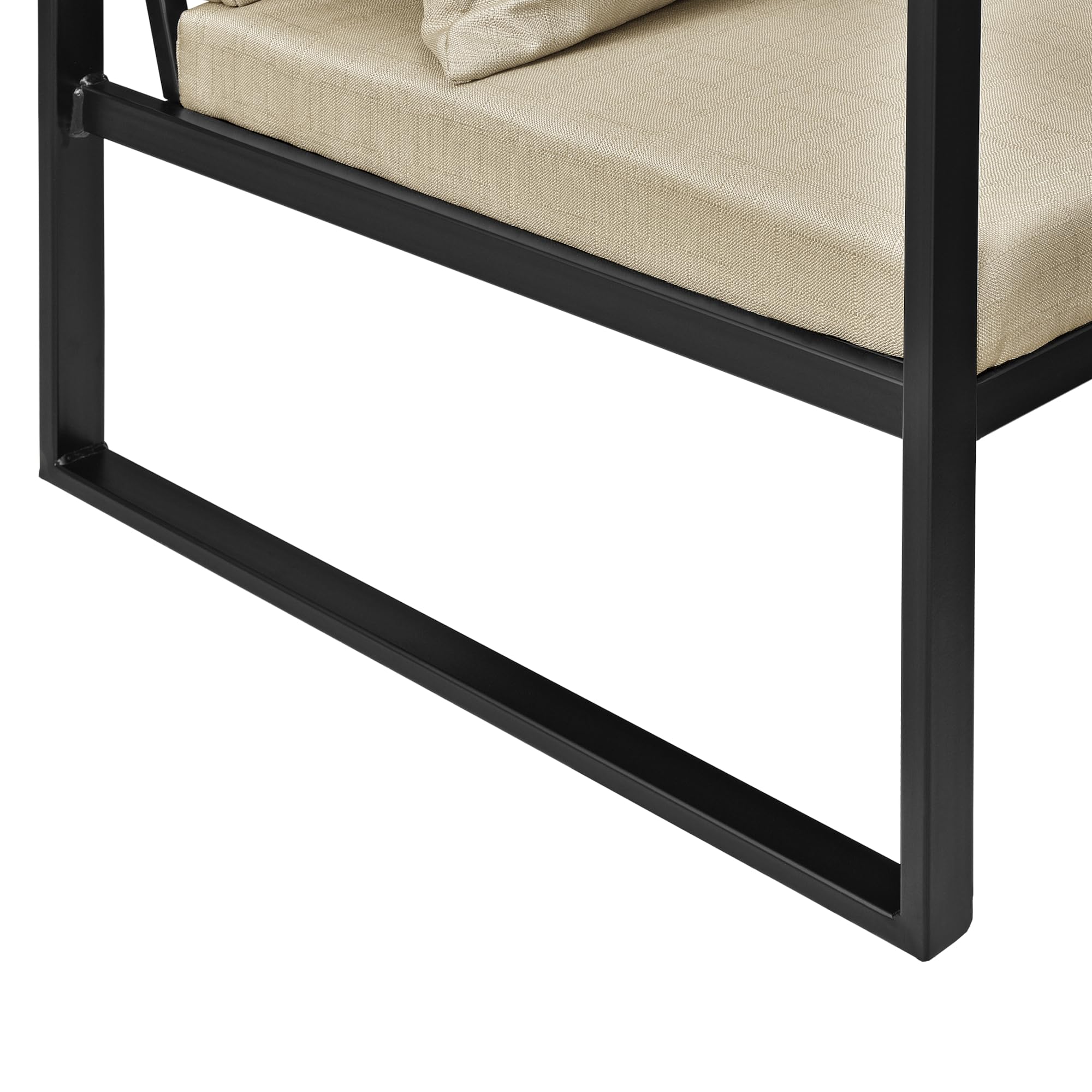 [en.casa] Set de 2X Sillones de Comedor Textil y Hierro - 70 x 60 x 60 cm - Color Arena