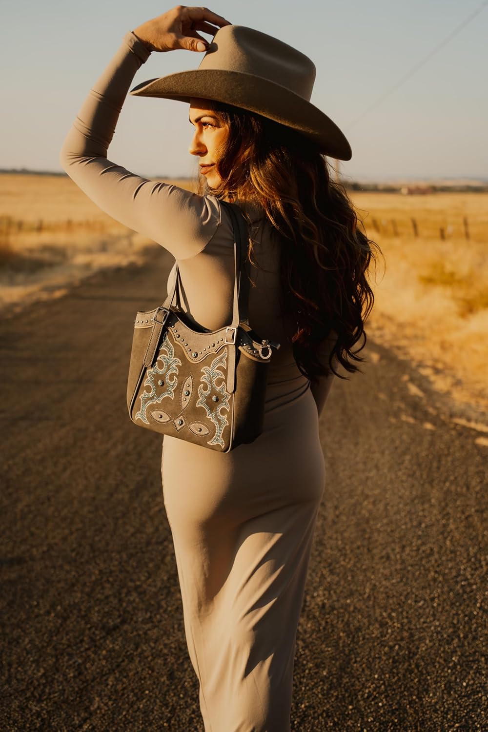 Montana West Western Tote Bag for Women Embroidered Shoulder Bag Tooled Purse - Image 2