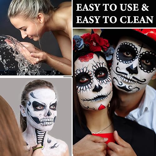 Miniatura 6 de Barra de pintura facial negra para ojos, alta pigmentación y fácil de colorear, barra de pintura facial negra de ojos de larga duración,