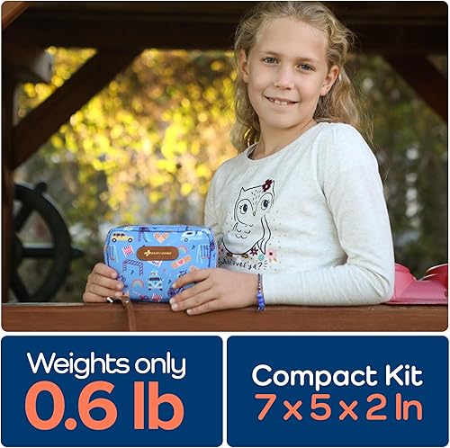 Miniatura 5 de Kit de primeros auxilios de viaje para niños  Kit de primeros auxilios para automóvil bolso bolsa de pañales mochila y maleta con vendajes sin látex