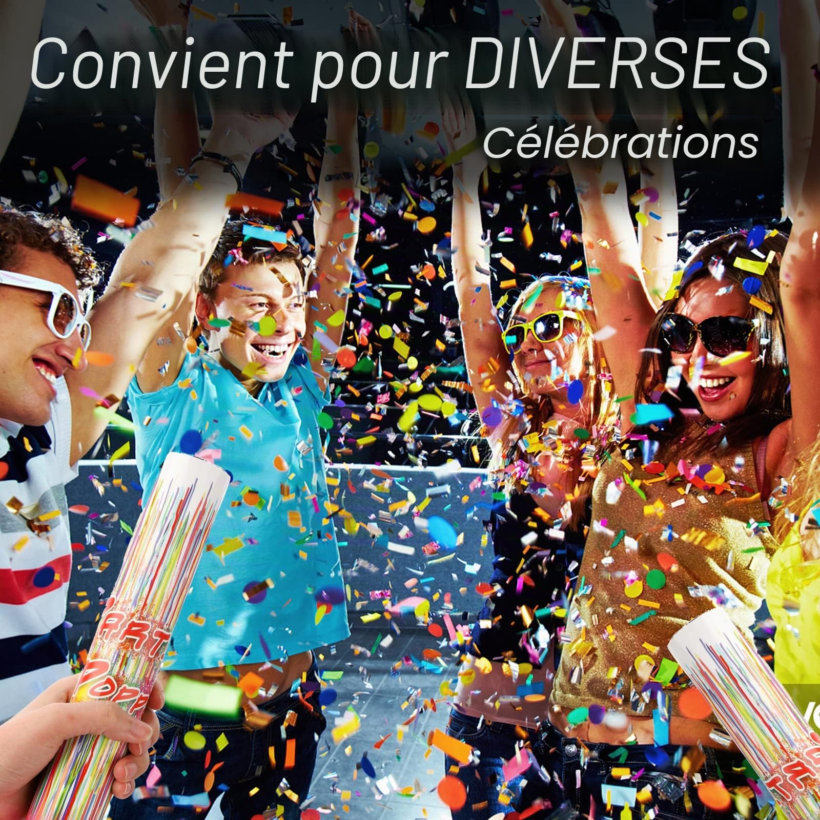 PISTOLETS À CONFETTIS XiXiRan 6 Party Popper Doré Tireur de Confettis à