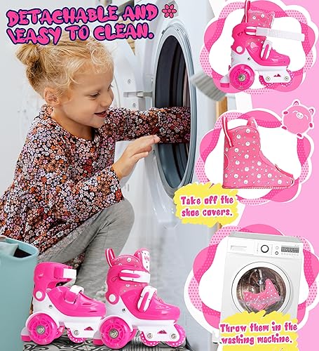 Miniatura 4 de Patines ajustables para niñas y niños con ruedas iluminadas de 3 a 9 años  Patines con ruedas iluminadoras