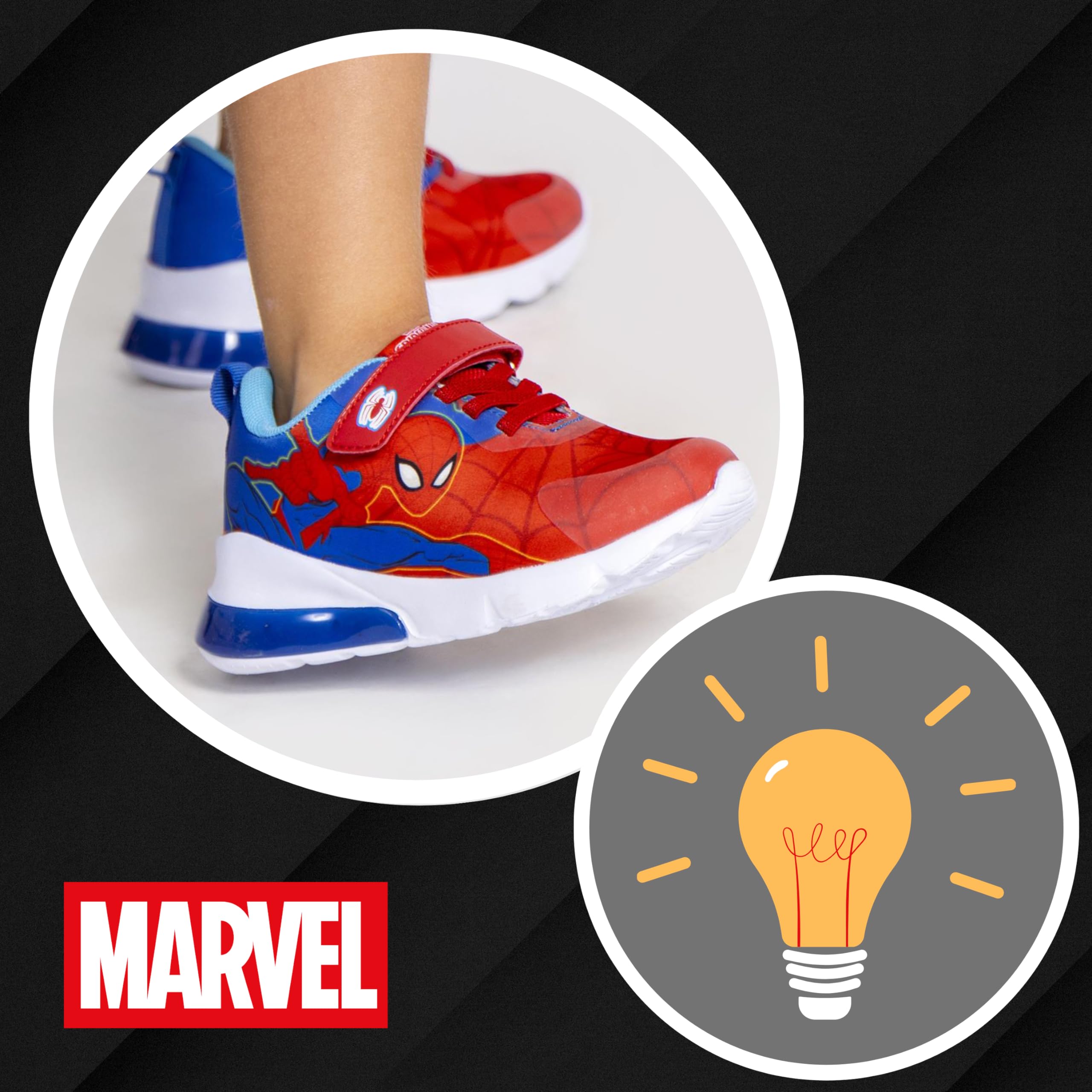 Marvel Spiderman Zapatos para Niño, Calzado Deportivo Niños, Deportivas Luces para Niño, Regalo Niño, Tallas EU 25 a 32