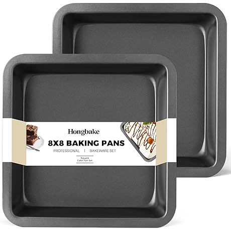 HONGBAKE 8x8 Square Baking Pan Set