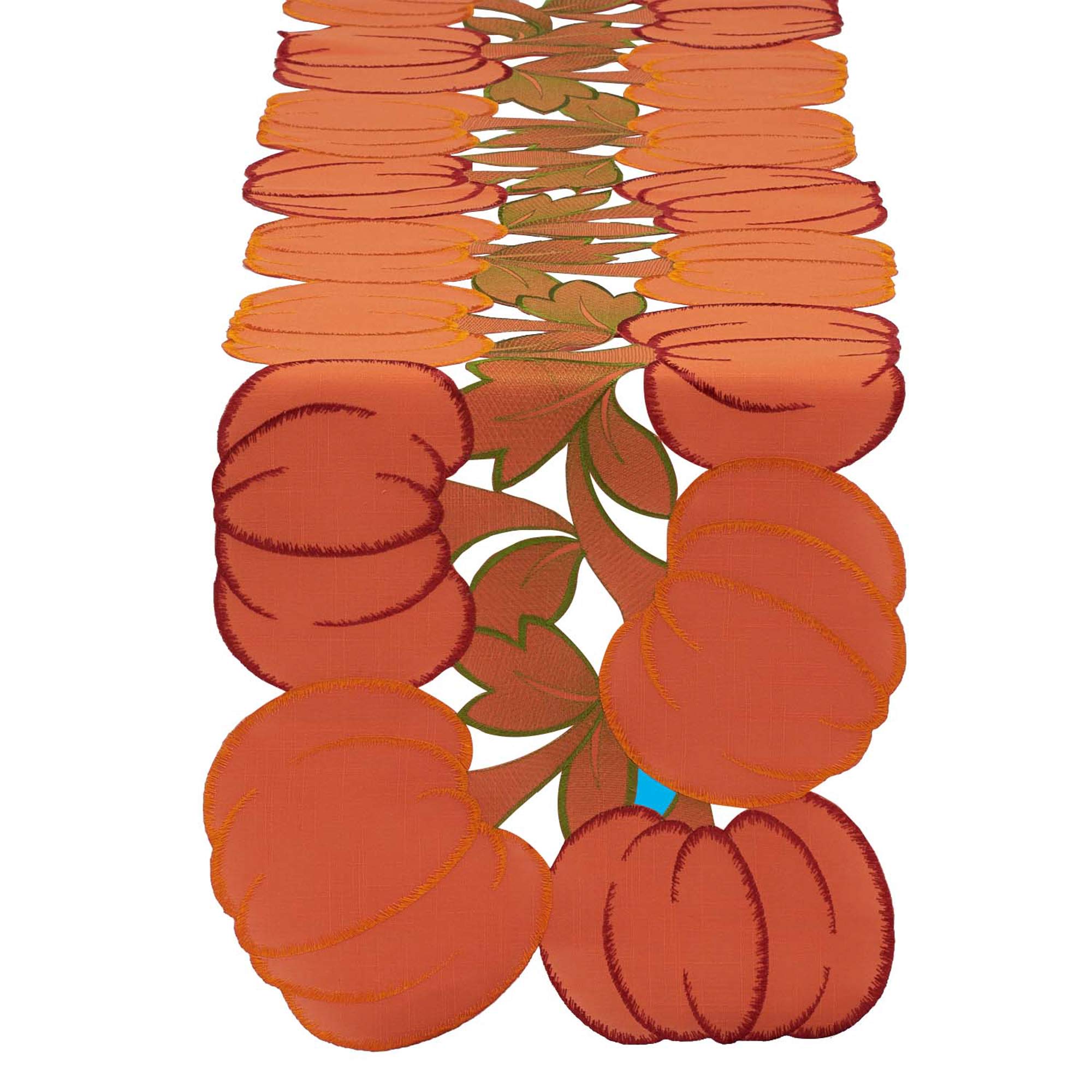 Dii Pumpkins 14X70 Polyester Table Runner, Embroidered - Perfect For Fall, Thanksgiving, Catering Events, Or Everyday Use