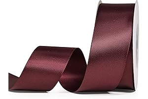 Burgundy and Gold Satin Ribbon - Add a Touch of Elegance to Your Gifts
