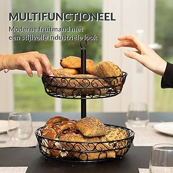 Chefarone Fruit Etagère Met Bananenstandaard - Fruitmand Metaal