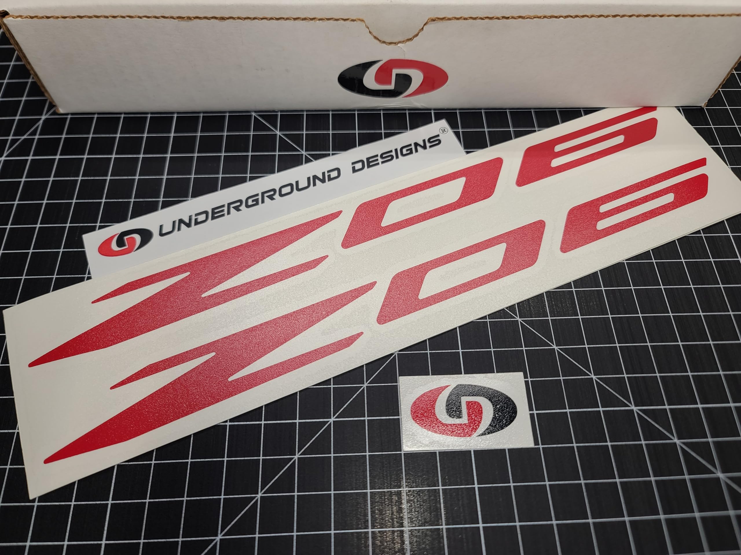 Z06 Decals (2pk) Corvette Racing 12" Accent Rocker Panel Window Stickers C5Z C6Z C7Z C8Z LSX LTX (Gloss Red)