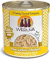 Weruva Paw Lickin’ Chicken Grain-Free Canned Cat Food - Cage-Free Chicken Breast in Gravy, 10oz Cans, Pack of 12