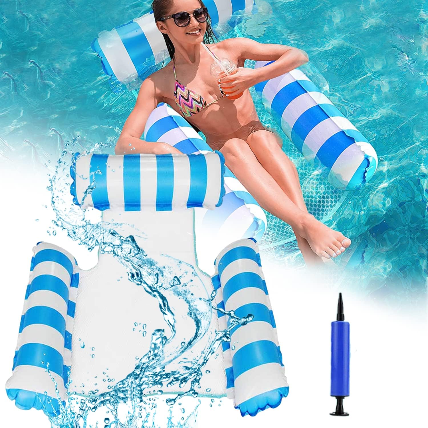CUIFULI Inflatable Swimming Pool Floats Hammock 4 in 1 Water Hammock