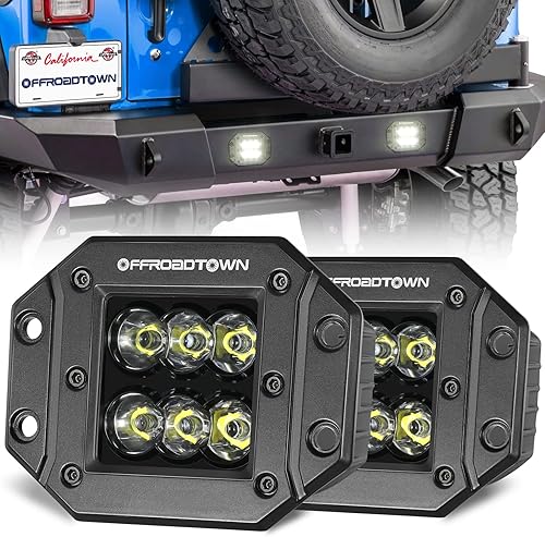 Miniatura 9 de Cápsulas LED de Montaje Empotrado, OFFROADTOWN 5'' 12,000LM Luces de Conducción LED CREE Luz de Reversa Luz de Respaldo Barra de Luz Empotrada Luces