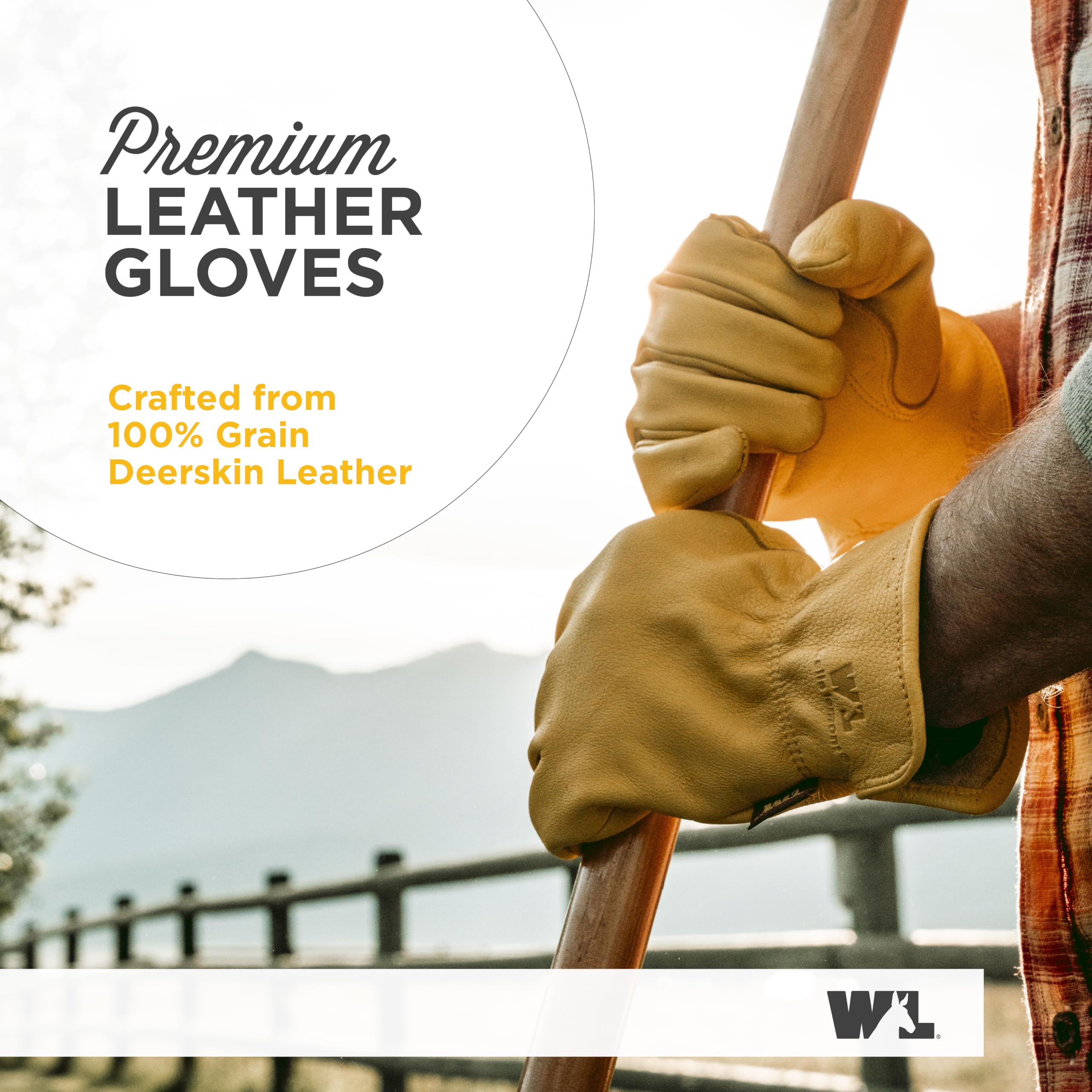 Wells Lamont Grain Ciervo Guantes de trabajo con pulgar Keystone y doble Shirred muñeca, 962XL