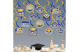 Class of 2024 Graduation Decorations: 20-Pack Celebratory Swirls and Ornaments