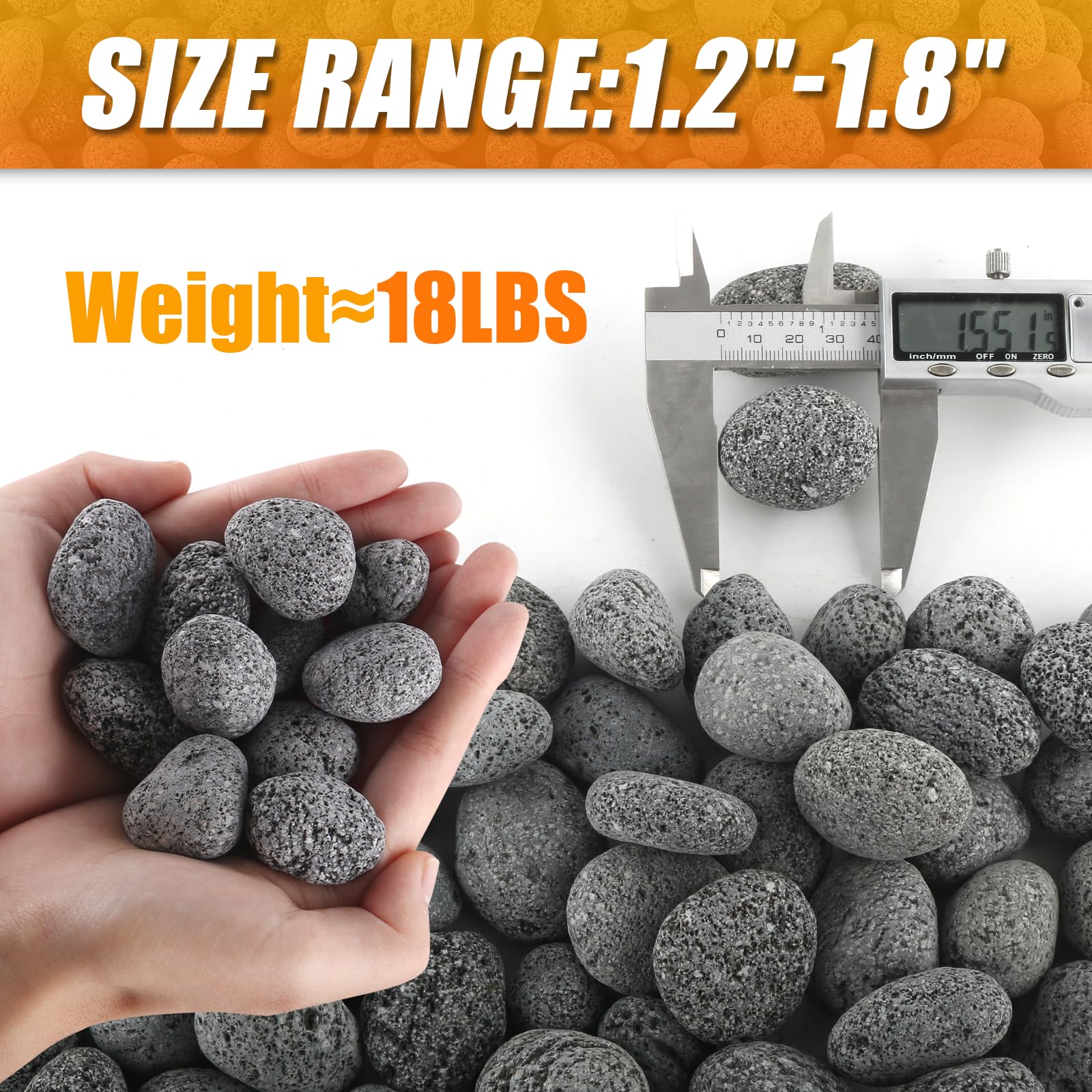 Snapklik.com : 18 Lb Lava Rocks For Fire Pit,1