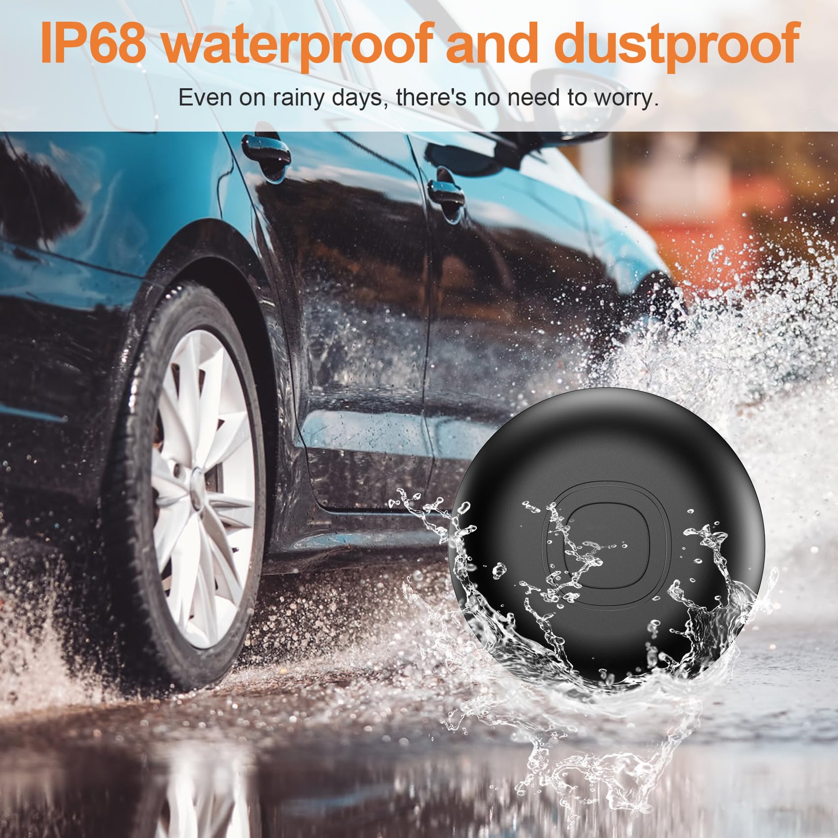 Traceur GPS Voiture sans Abonnement, 2 Pièces Smart Tag Traceur, Compatible avec Android et iOS, Localisateurs D’Objets Bluetooth pour pour Auto, Moto, Vélo, Bagages, IP68 Imperméable