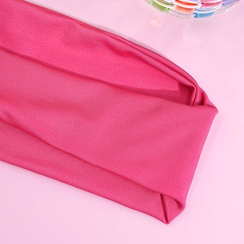 Miniatura 6 de yfstyle Diadema rosa neón de los años 80 y 90, accesorios para el cabello de los años 80 y 90, accesorios para el cabello para fiesta brillante,