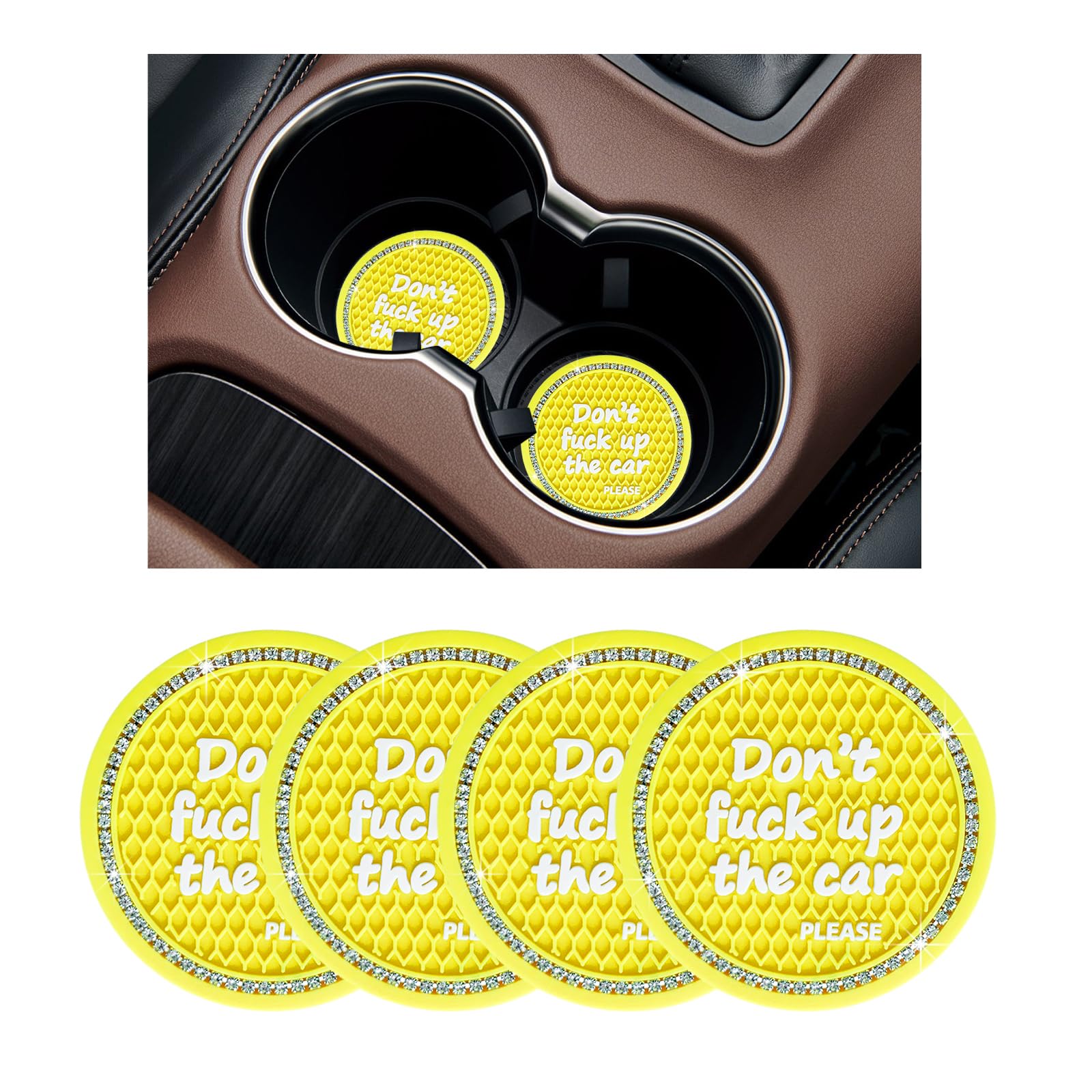 Ziciner 4 Pack Bling Car Cup Holder Coaster - cup holders | Mubboo