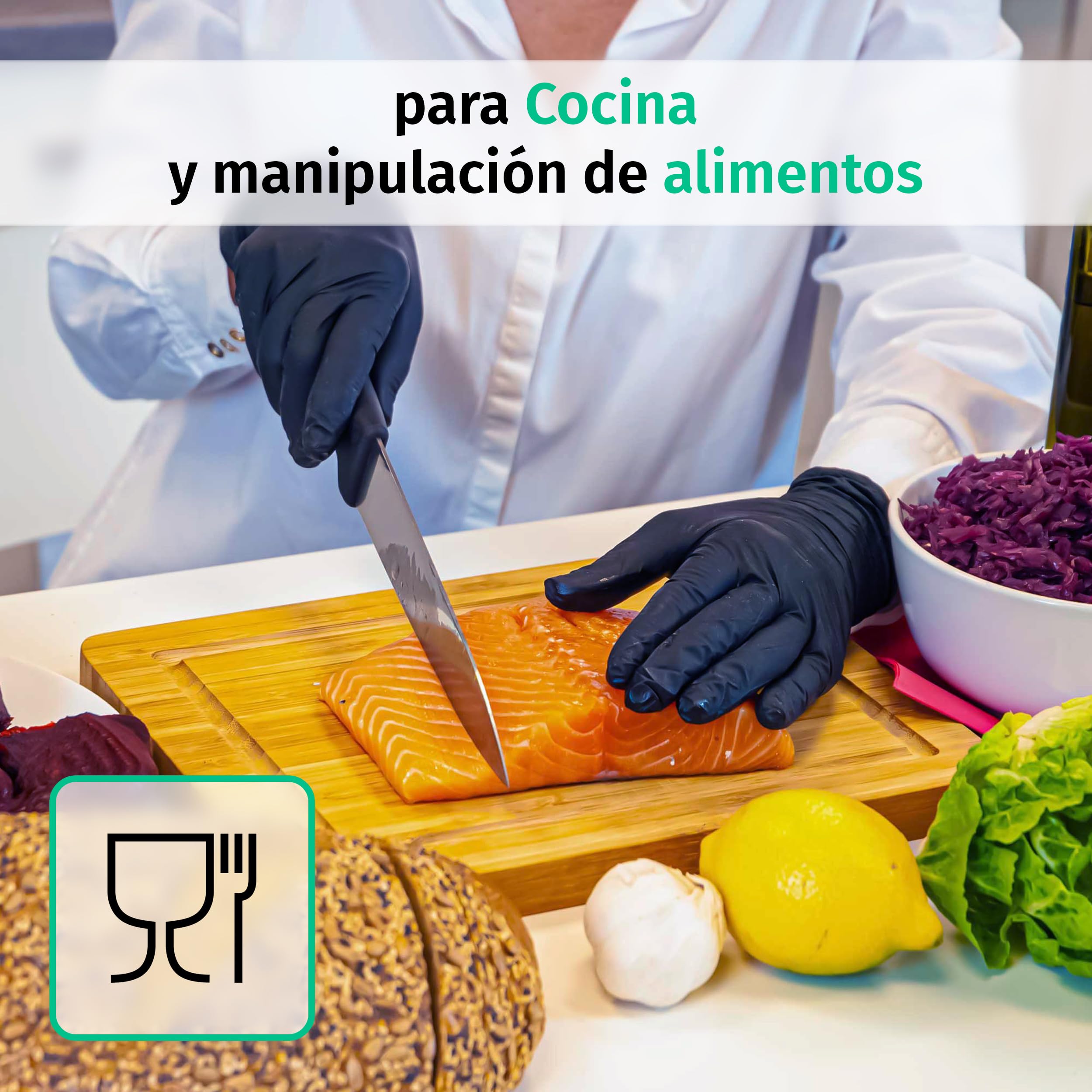 SF Guantes de nitrilo L negros – 1000 (10x100) unidades, guantes desechables sin polvo, sin látex, médicos y de examen, aptos para cocina, limpieza, cosmética y uso doméstico