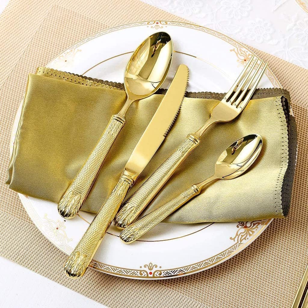 Set di Posate Dorate, 8 Pezzi in Acciaio Inox forchetta Coltello cucchiai, Set di Posate, Set di stoviglie per casa/Viaggio/Festa, Servizio per 2 Decorazioni