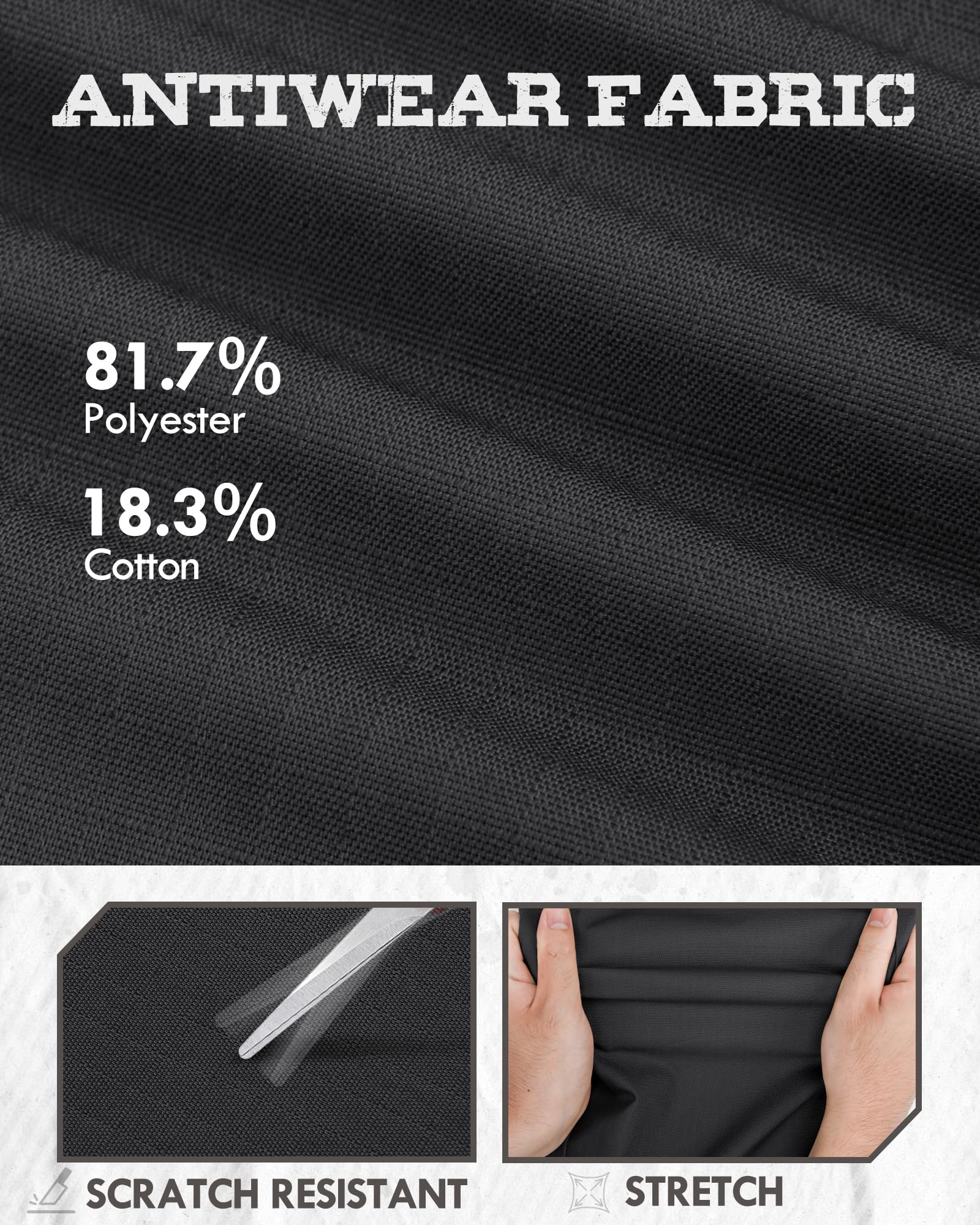 IGOLUMEN Work Pants for Men Stretch Tactical Pants with 11 Pockets Ripstop Cargo Pant Construction Utility Trouser Hiking EDC — view 4