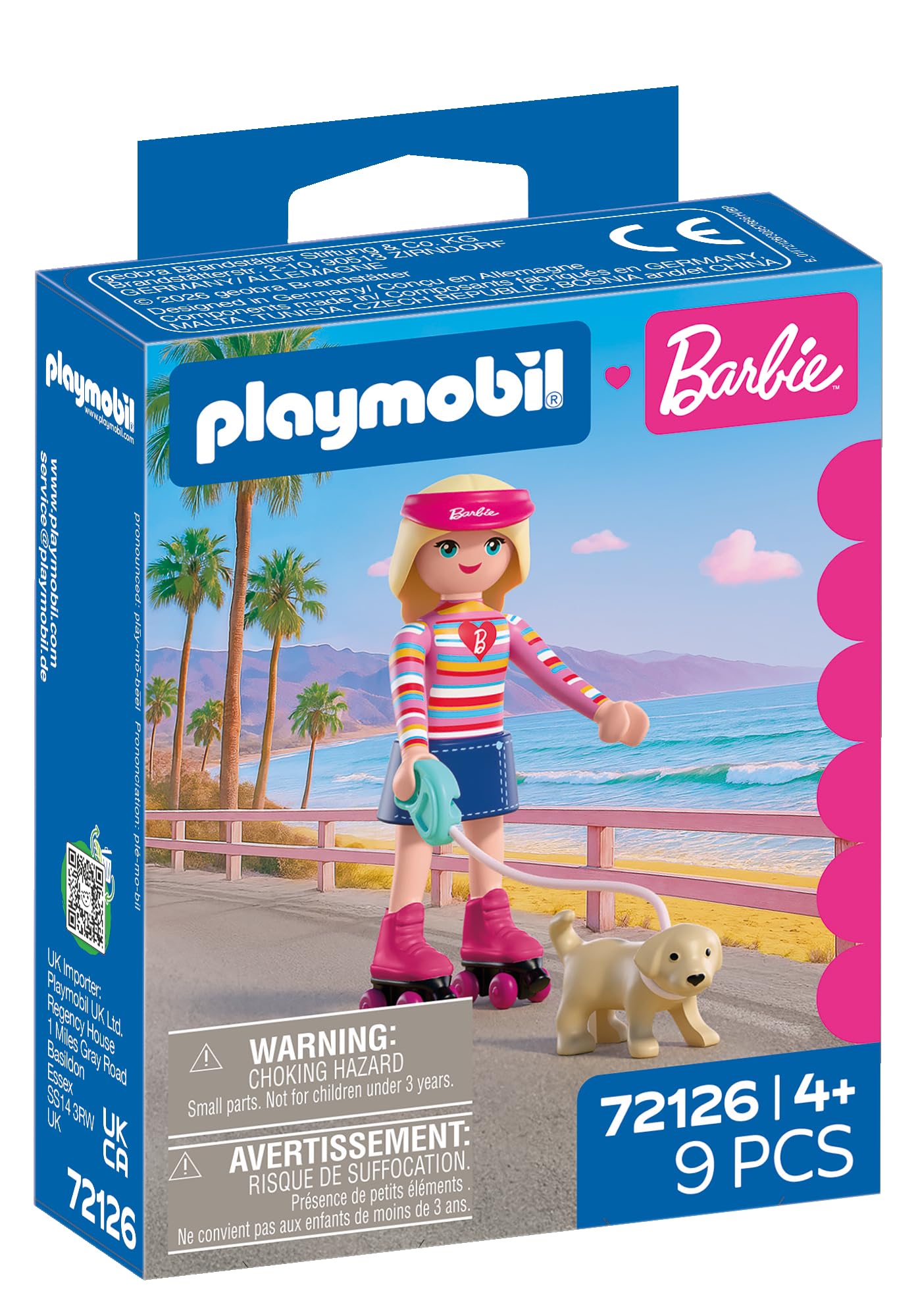 Playmobil | Barbie x Malibu | Roller Skate Set with Puppy Taffy & Convertible Sneakers | For Children Aged 4+ | 72126