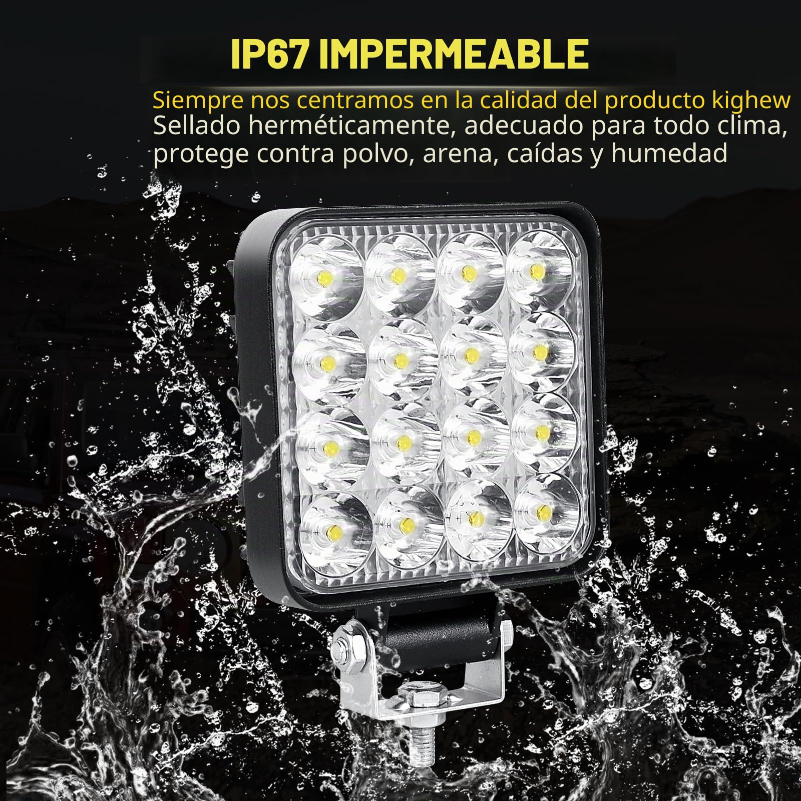 SKYWORLD 10Pcs Faro Trabajo LED Focos de Coche 3.3 Pulgadas 48W Faros Led Tractor 12V 24V Barra de Luz LED Foco de Tractor para 4x4 Moto ATV SUV Camión Excavadora Barco luces Todoterreno