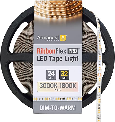 Armacost Lighting RibbonFlex Pro - Tira de luz LED blanca de 24 V con atenuación a calor de 32 pies 328ft 185250