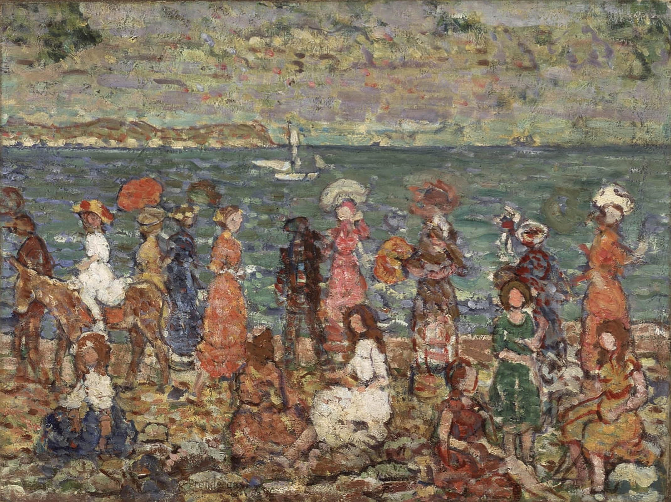 POSTERIIk Vintage Print Pop Art Landscape Artwork Seashore by Maurice Brazil Prendergast Art Prints for Office Home Decor 60x90cm