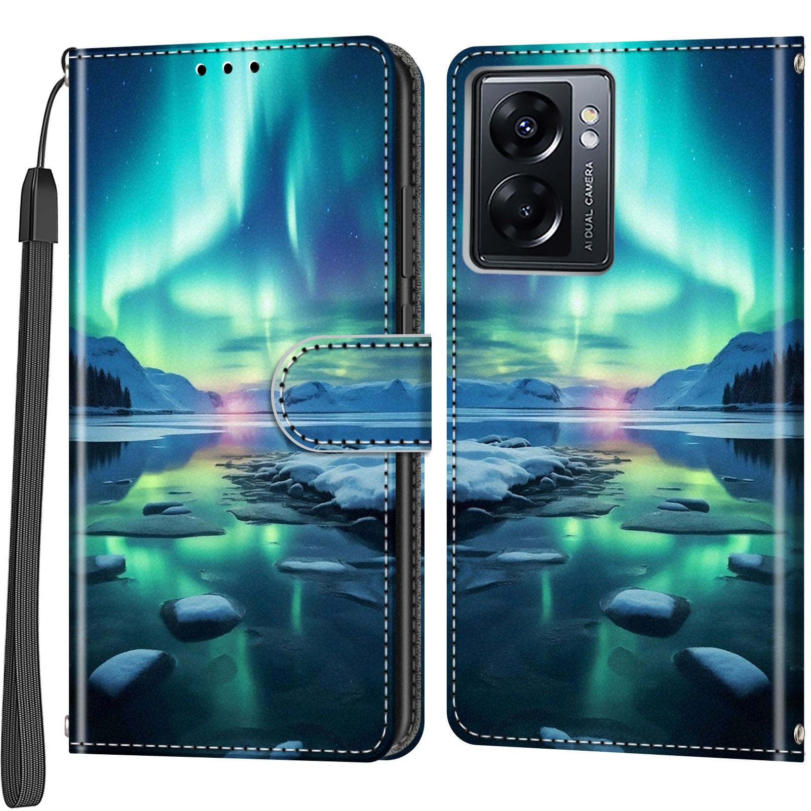 Cover per Oppo A57/A77 5G/A57S 4G Custodia Cover Pelle Libro Portafoglio con Porta Carte Magnetica Protezione Antiurto Cuoio Flip Case Custodia Cover per Oppo A57/A77 5G/A57S 4G, artico