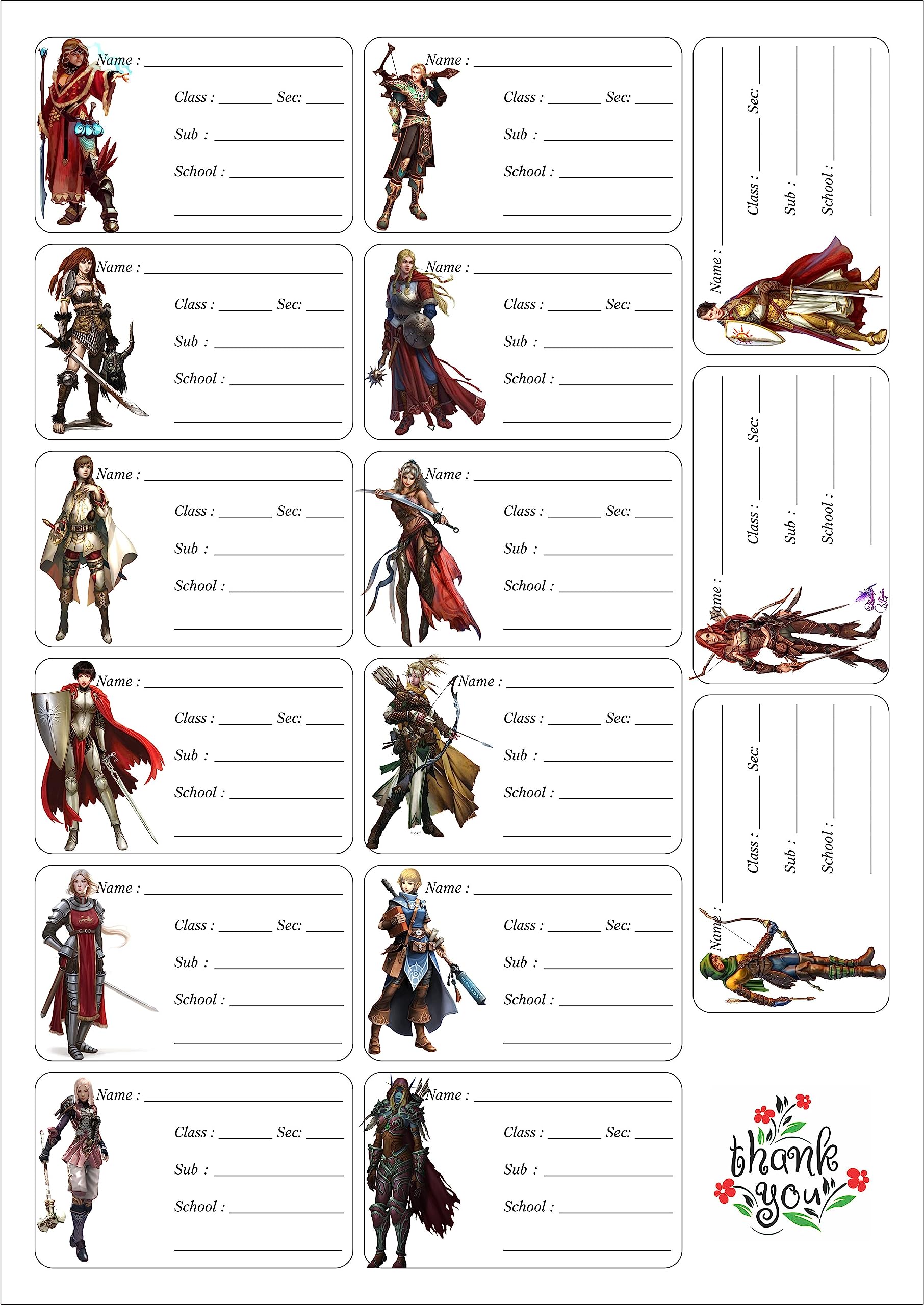 SRIS LDY WRIOR Sticker Student Book Sticker Name Slip for School Books 30 Labels Pack of 2 Sticker for Kids Label Slip Name Stickers School Book Sticker Student Sticker