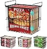 iSPECLE Deep Freezer Organizer Bins, 4 Pack Fits 12 Pizza Adjustable for 5 to 7 Cu.Ft Chest Freezer, Stackable Wire Baskets with Handles, Heavy Duty Storage for Bulk Meat & Frozen Food, Black