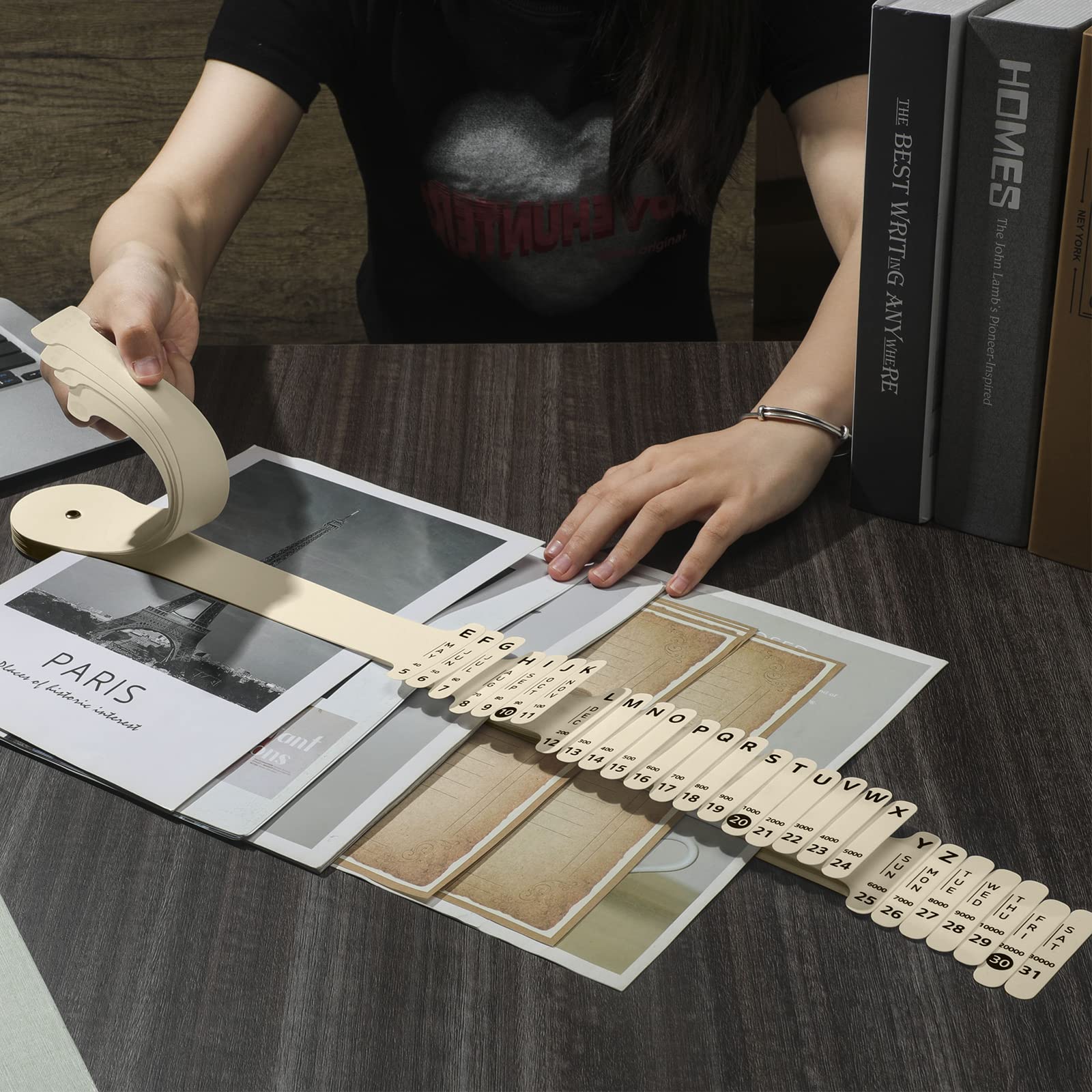 PerKoop Plastic All-Purpose Document Sorter Plastic for File Office School, Beige, 2.52 x 23.5 inches (1)