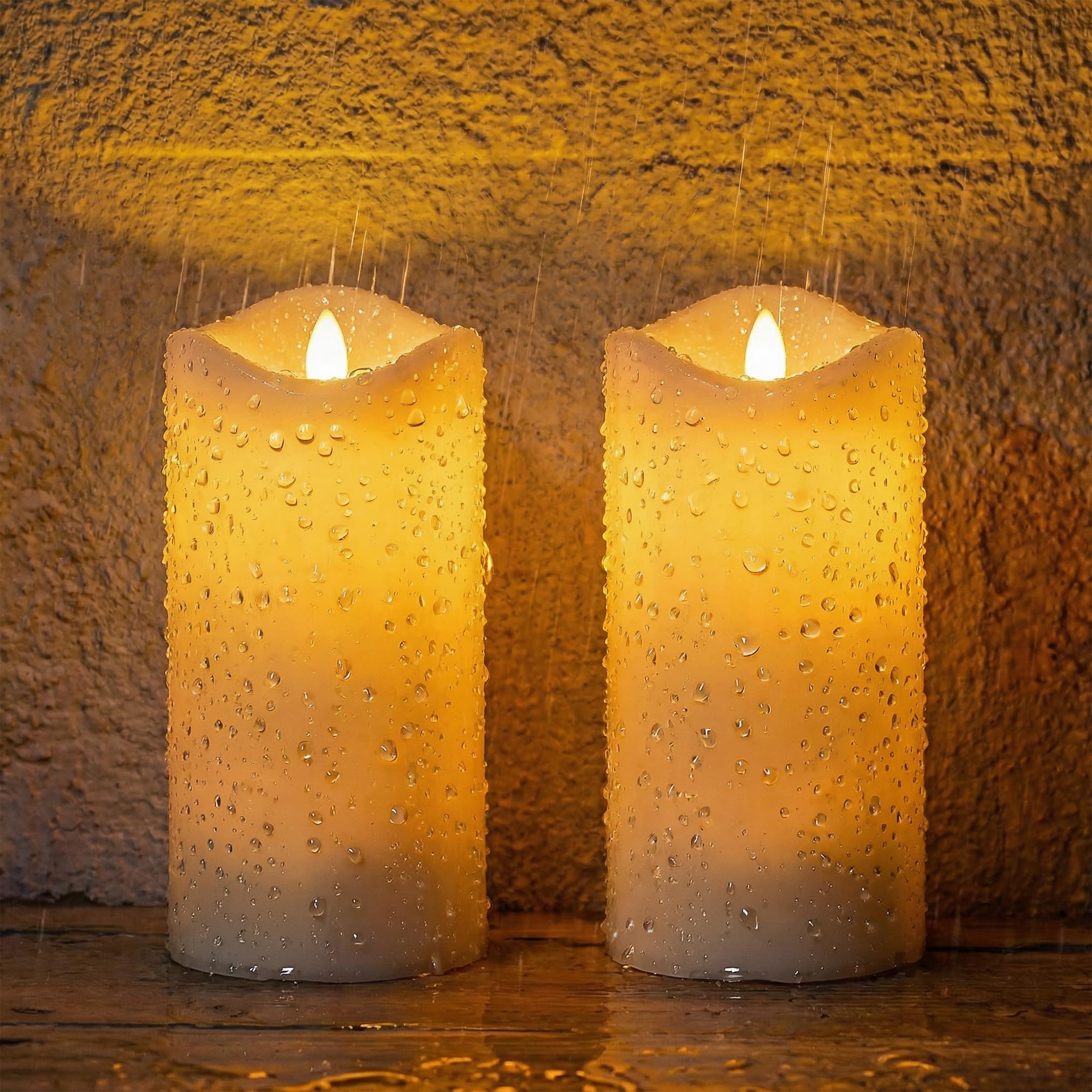 Livinlarge Large Solar Candles Outdoor Waterproof,Flameless Votive Candle