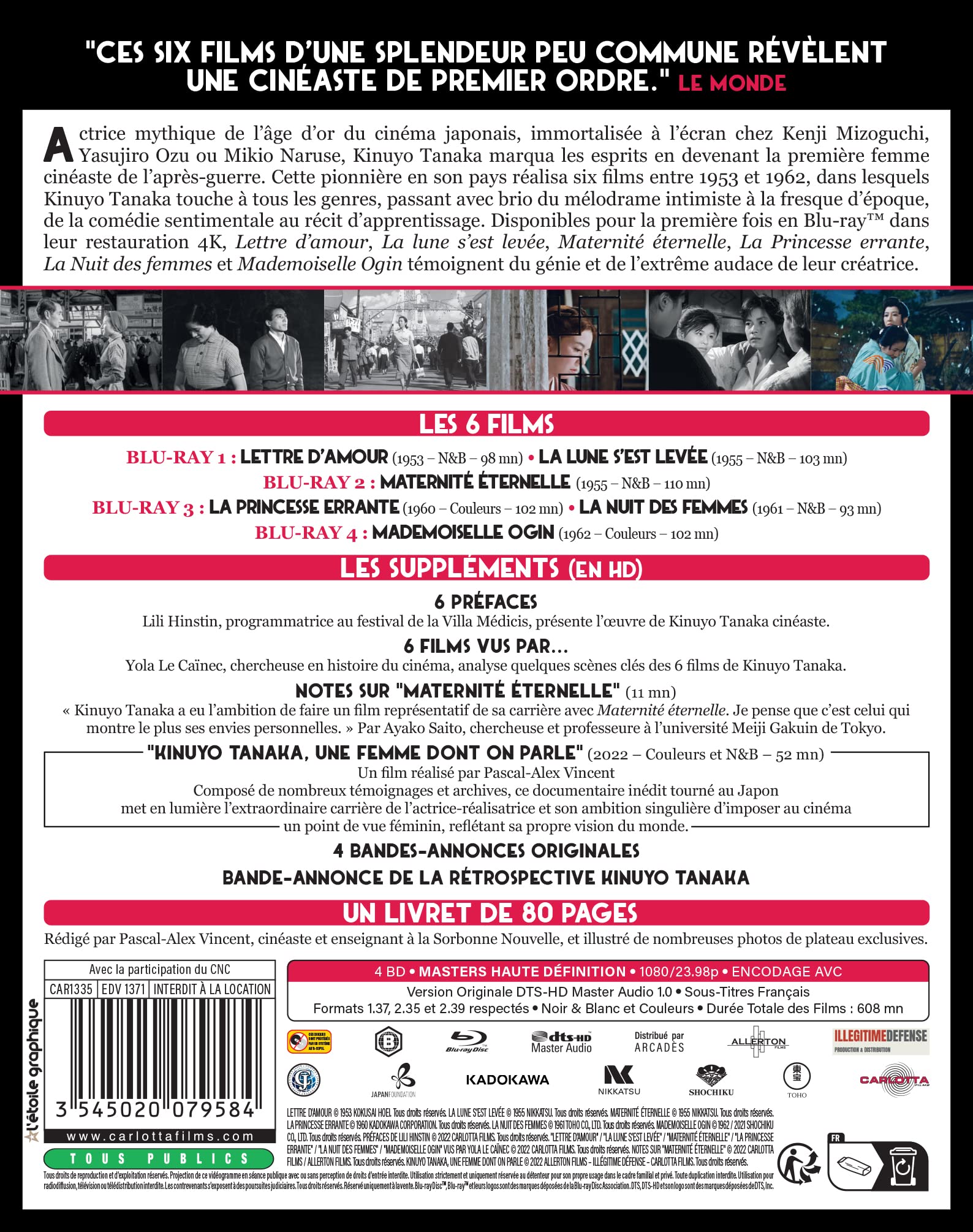 Kinuyo Tanaka, réalisatrice de l'âge d'or du cinéma japonais-4 Blu-Ray+Livret [HD DVD]