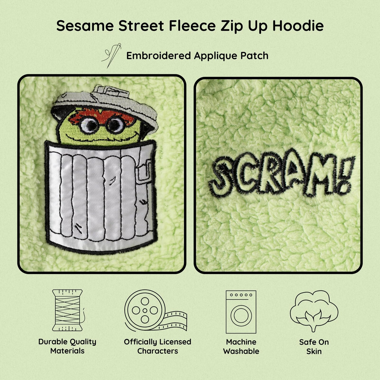 Sesame Street Bluza z kapturem z polaru Cookie Monster
